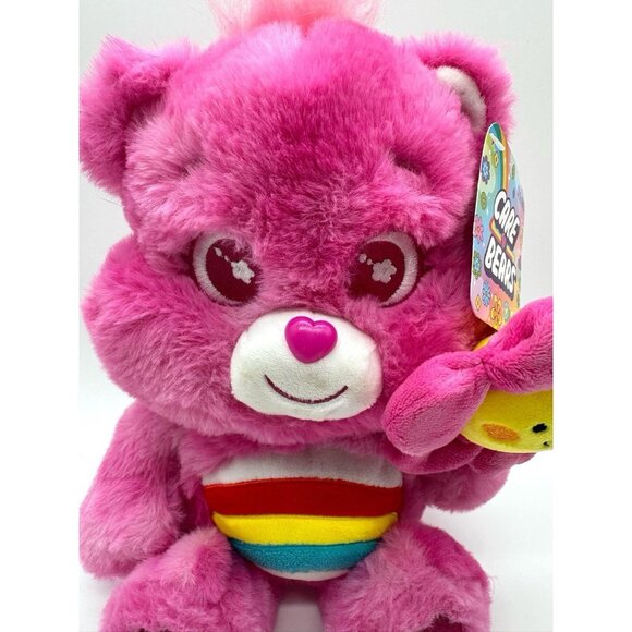 Care Bear Cheer Bear Holding a Flower Spring Plush Toy New Canadian Exclusive - Picture 2 of 5